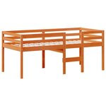 vidaXL Lit haut avec toit cire marron 90x200 cm bois de pin massif