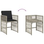 vidaXL Ensemble à manger de jardin et coussins 9 Pièces gris clair rotin