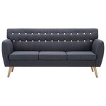 vidaXL Canapé à 3 places Revêtement en tissu 172x70x82 cm Gris foncé