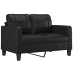 vidaXL Ensemble de canapés 3 Pièces avec coussins Noir Similicuir
