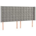 vidaXL Tête de lit à LED Gris clair 183x16x118/128 cm Velours