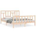 vidaXL Cadre de lit avec tête de lit 160x200 cm bois massif