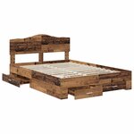 vidaXL Cadre de lit Bois ancien 140 x 190 cm Bois d'ingénierie
