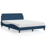 vidaXL Cadre de lit avec tête de lit sans matelas bleu 140x190cm tissu