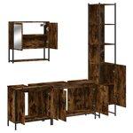 vidaXL Ensemble de meubles de salle de bain 4 Pièces Chêne fumé Bois