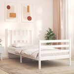 vidaXL Cadre de lit sans matelas blanc bois massif