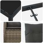 vidaXL Ensemble de salle à manger de jardin 5 pièces avec coussins en rotin poli gris
