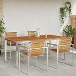vidaXL Table à manger d'extérieur Marron Bois d'acacia massif