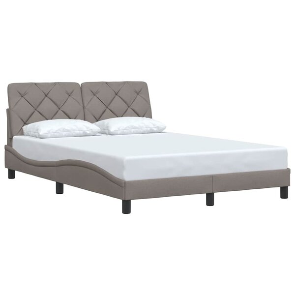 vidaXL Cadre de lit sans matelas taupe 120x200 cm tissu