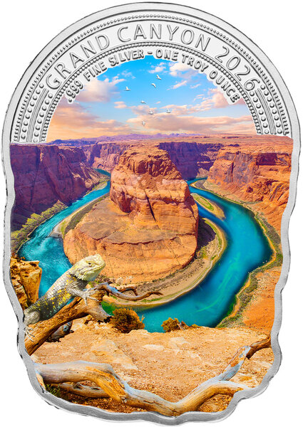 Monnaie GRAND CANYON Wonders of Nature 1 Oz Argent 2$ Fiji 2026 (PRÉCOMMANDE)