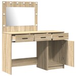 Set de coiffeuse 2 pièces avec LED en bois d'ingénierie chêne Sonoma