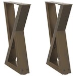 vidaXL Pieds de table basse 2 pièces Acier naturel 28 x (42-43 3) cm Acier