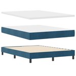 Lit Box Spring vidaXL avec Matelas Bleu Foncé 140x190 cm en Velours