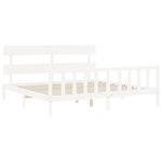 vidaXL Cadre de lit sans matelas blanc bois massif de pin
