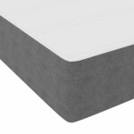 vidaXL Cadre de lit avec matelas Gris clair 160 x 200 cm tissu
