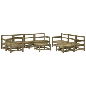 vidaXL Salon de jardin 10 Pièces bois de pin imprégné
