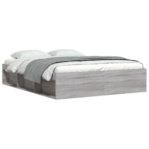 vidaXL Cadre de lit sonoma gris 140x200 cm