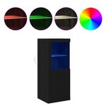 Buffet vidaXL avec lumières LED Chêne noir 41x37x100 cm