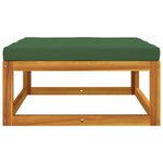 vidaXL Repose-pied de jardin avec coussin verts bois massif d'acacia