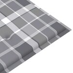 vidaXL Banc Batavia avec coussin à carreaux gris 120 cm Bois de teck