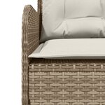 vidaXL Canapé de jardin avec coussins forme de L beige résine tressée