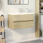vidaXL Ensemble de meubles de bain 2Pièces céramique et bois d'ingénierie