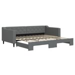 vidaXL Lit de jour avec gigogne sans matelas gris foncé 90x200 cm