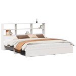 vidaXL Lit bibliothèque sans matelas blanc 180x200 cm bois pin massif