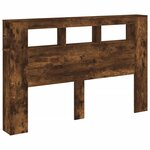 vidaXL Tête de lit à LED chêne fumé 160x18 5x103 5cm bois d'ingénierie
