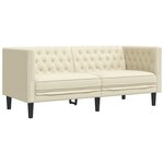 vidaXL Ensemble de canapé Chesterfield 3 Pièces crème similicuir
