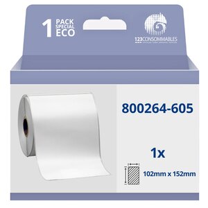 Rouleau étiquette compatible Zebra 800264-605  thermo  2000D  102mm x 152mm