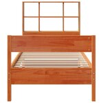 vidaXL Lit bibliothèque sans matelas cire marron 100x200 cm pin massif
