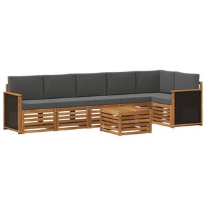 vidaXL Ensemble de canapés d'extérieur 6 pc Naturel et Anthracite