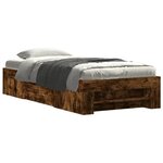 vidaXL Cadre de lit sans matelas chêne fumé 90x200cm bois d'ingénierie