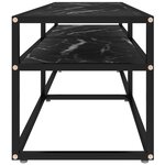 vidaXL Meuble TV Marbre noir 160x40x40 5 cm Verre trempé
