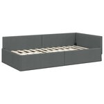 vidaXL Cadre de lit d'angle Gris foncé 90 cm x 190 cm Velours