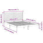 vidaXL Cadre de lit extra long sans matelas 160x210 cm bois massif