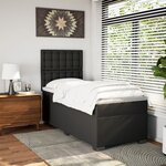 vidaXL Sommier à lattes de lit avec matelas Noir 100x200 cm Similicuir