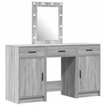 vidaXL Table de Toilette 3 Pièces Gris 50 x 41 x 135 cm Bois d'ingénierie