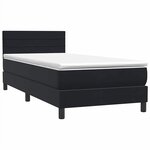 vidaXL Sommier à lattes de lit avec matelas et LED noir 90x210 cm velours