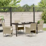 vidaXL Ensemble de salle à manger de jardin 5 pièces beige en poly rattan