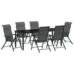 vidaXL Ensemble de jardin 7 pièces gris Poly Rattan