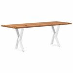 vidaXL Table à manger avec bord vivant 220x80x74 cm bois massif chêne
