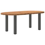 vidaXL Table à manger marron clair bois de chêne massif ovale