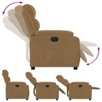 vidaXL Fauteuil inclinable électrique Marron Velours