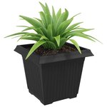 vidaXL Pot de Fleurs Carré 24 Pièces Noir 33 x 33 x 26 cm Plastique