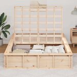 vidaXL Cadre de lit Marron 135 x 190 cm Bois massif en pin