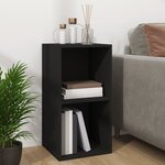 vidaXL Boîte de rangement de vinyles Noir 71x34x36cm Bois d'ingénierie