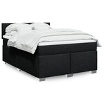 vidaXL Sommier à lattes de lit avec matelas Noir 160x200 cm Tissu