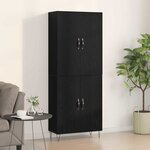 Highboard vidaXL Chêne Noir 69 5x34x180 cm Bois d'Ingénierie